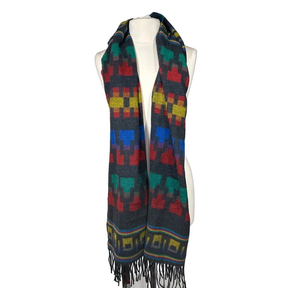 Italian Field Manor Acrylic Mulitcolor Scarf Shawl 20 x 78